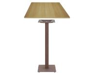 Foto tavolo alto snack treviso per arredo bar ristorante con base color corten e piano faggio naturale stile industrial