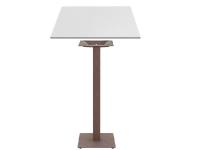 Foto tavoli alti como per arredo bar ristorante con basamento centrale bronzo e piano hpl stratificato bianco