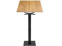 Foto tavoli alti marsala per arredo snack bar osteria con base ghisa e piano hpl stratificato colore rovere