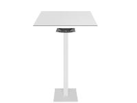 Foto tavoli alti casoria per arredo bar osterie ristoranti con basamento centrale bianco opaco e piano hpl stratificato bianco