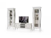 Foto mobile soggiorno in legno in stile shabby provenzale color bianco