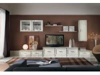 Foto parete attrezzata per soggiorno shabby provenzale in legno