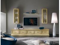 Foto composizione soggiorno per arredamenti in stile moderno contemporaneo in legno di frassino