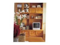 Foto soggiorno living in legno massello di pino in stile rustico