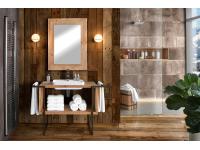 Foto bagno completo in legno massello di abete stile moderno