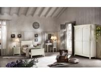 Foto camera da letto singola in legno color bianco e verde antico in stile shabby chic