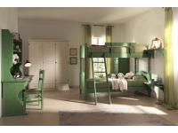 Foto camera da letto in legno di pino in stile moderno per arredo case hotel alberghi