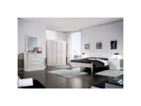 Foto camera da letto in legno massello di abete spazzolato per arredo stile rustico shabby provenzale color bianco