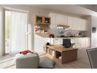 Foto cucina moderna anta liscia bicolore in legno massello di pino