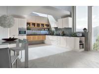 Foto cucina moderna in legno massello di pino bicolore