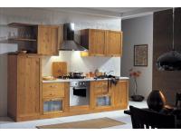 Foto cucina moderna in legno massello di pino con ante liscie