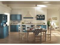 Foto cucine in legno massello di pino di svezia color azzurro e bianco in stile moderno