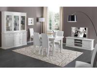 Foto composizione soggiorno laccato bianco