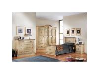 Foto composizione camera singola in legno, laccata decorata avorio anticato e azzurro antico