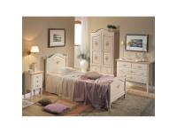 Foto camere da letto singole in legno in stile classico laccato bianco filo rosa