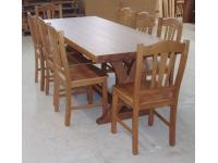 Foto tavolo in legno massello di rovere per arredo soggiorno taverna rustica