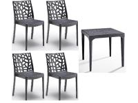 Foto set rende sedie e tavoli polipropilene per arredamento bar ristorante pub