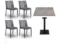 Foto set nettuno sedie polipropilene tavoli hpl per arredamento bar ristorante esterno interno