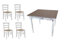 Foto set tavoli e sedie in stile shabby chic bar ristorante - gambe tavolo tornite consumate sedie seduta paglia