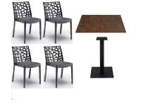 Foto set ardea sedie polipropilene tavoli hpl per arredamento bar ristorante esterno interno stile moderno