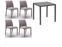 Foto set chiavari sedie polipropilene tavoli alluminio autolivellanti per arredamento bar pizzeria esterno