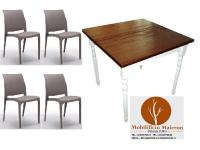 Foto set cremona arredo bar ristorante trattoria shabby tavoli 4 gambe tornite + sedie impilabili polipropilene