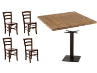 Foto set brescia arredo bar ristorante pizzeria tavoli con base ghisa con piano legno e sedie seduta legno