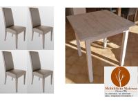 Foto set piacenza arredamento ristorante bar trattorie tavoli 4 gambe quadre colore vintage con sedie imbottite moderne tortora