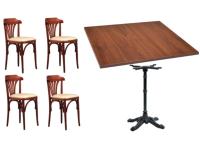 Foto set tavolo base ghisa bistrot + 4 sedie bistrot per bar ristorante pub