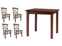 Foto set tavoli in legno color noce con sedie croce shabby provenzali con paglia