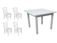 Foto set modena tavoli gambe quadre e sedie paesana seduta legno color bianco anilina arredo bar ristorante pizzerie