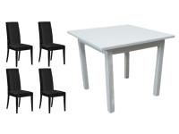 Foto set como tavoli 4 gambe color bianco e sedie moderne ecopelle nera bar ristorante gelaterie