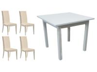 Foto set cuneo bar ristorante osterie tavoli ristorante bianco con 4 sedie moderne ecopelle beige