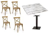 Foto set reggio calabria arredo bar ristorante pizzerie tavoli base centrale piano shabby provenzale + sedie croce vintage