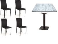 Foto set parma arredo bar ristorante pizzeria tavoli base ghisa e piano shabby + sedie moderne imbottite ecopelle