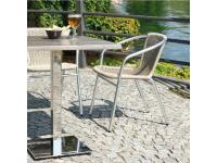 Foto set prato arredamento bar ristorante birreria tavoli base ghisa piano werzalit + sedie alluminio per esterno ed interno