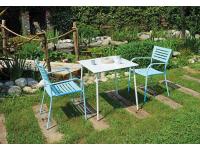 Foto set trieste arredamento bar ristorante agriturismo tavoli allumnio + sedie metallo giardino terrazza