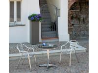 Foto set lodi arredamento bar ristorante gelaterie tavoli e sedie alluminio per uso esterno giardini dehor