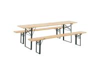 Foto set latina arredamento birreria bar ristorante pub uso esterno tavolo 200×70 e 2 panche 200×25 cm