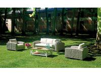 Foto salotto completo in fibra naturale per arredo giardini terrazze esterne ristorante hotel