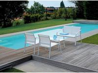 Foto salottino da esterno per arredo terrazze piscine in ferro color bianco