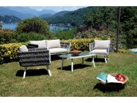 Foto salotto relax caffè da arredo esterno giardino in alluminio bianco