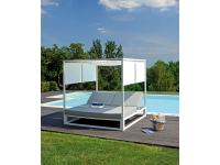 Foto letto baldacchino matrimoniale in alluminio per piscine terrazze lidi