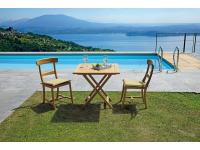 Foto set alessandria sedie e tavoli pieghevoli in teak per arredo esterno ristorante bar pizzeria