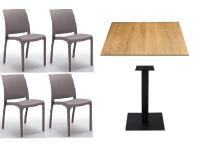 Foto set cesena per arredamento bar ristorante pizzerie sedie poliproilene e tavoli base ghisa + piano hpl interno esterno