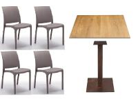 Foto set barletta arredamento interno esterno giardino bar ristorante pub tavoli ghisa + hpl e sedie polipropilene impilabili