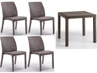 Foto set avezzano sedie e tavoli per arredamento bar ristorante giardino in polipropilene intreccio rattan