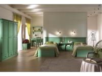 Foto testate letto con giroletto accostabili per arredamenti hotel alberghi agriturismo in legno di pino