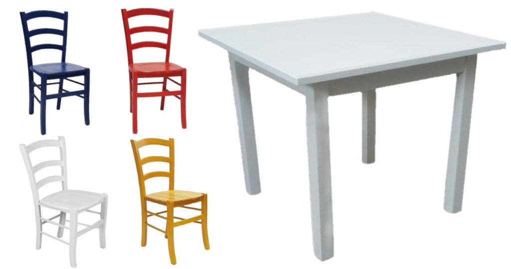 Set tavolo e 4 sedie rovere| Versa Home
